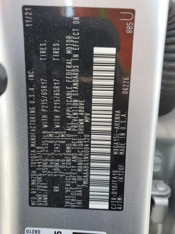 2022 TOYOTA COROLLA CR - 7MUAAABG1NV004120