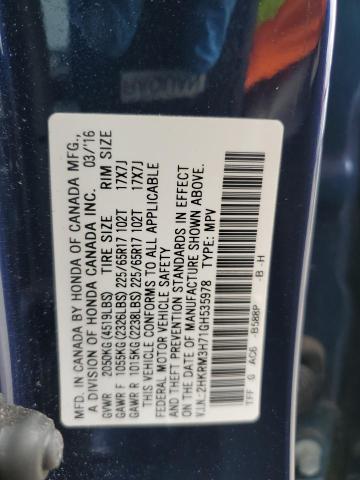 2016 HONDA CR-V EXL - 2HKRM3H71GH535978