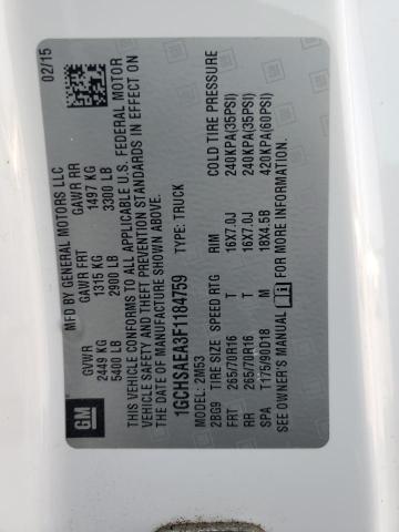 2015 CHEVROLET COLORADO - 1GCHSAEA3F1184759