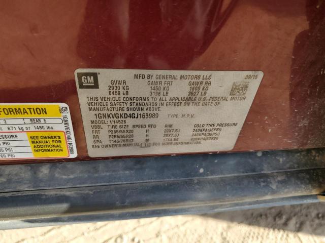 2016 CHEVROLET TRAVERSE L - 1GNKVGKD4GJ163989