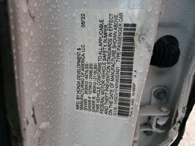 VIN 1HGCV1F4XNA053421 2022 Honda Accord, Sport Se no.12