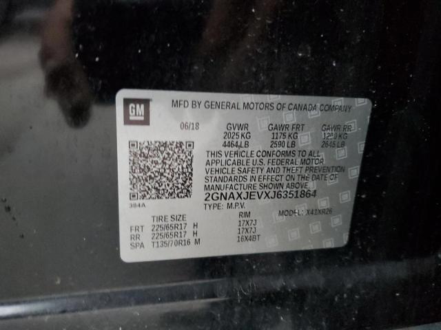 2018 CHEVROLET EQUINOX LT - 2GNAXJEVXJ6351864