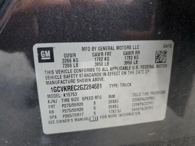 2016 CHEVROLET SILVERADO - 1GCVKREC2GZ284681