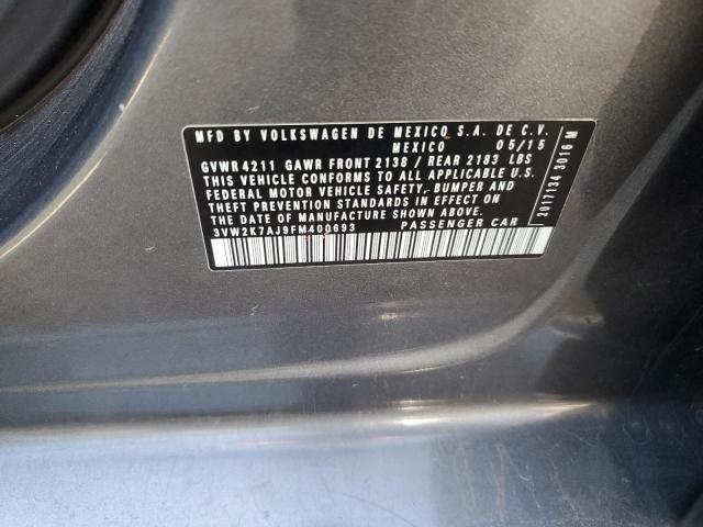 2015 VOLKSWAGEN JETTA BASE - 3VW2K7AJ9FM400693