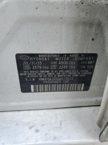 2016 HYUNDAI AZERA KMHFG4JG5GA513513