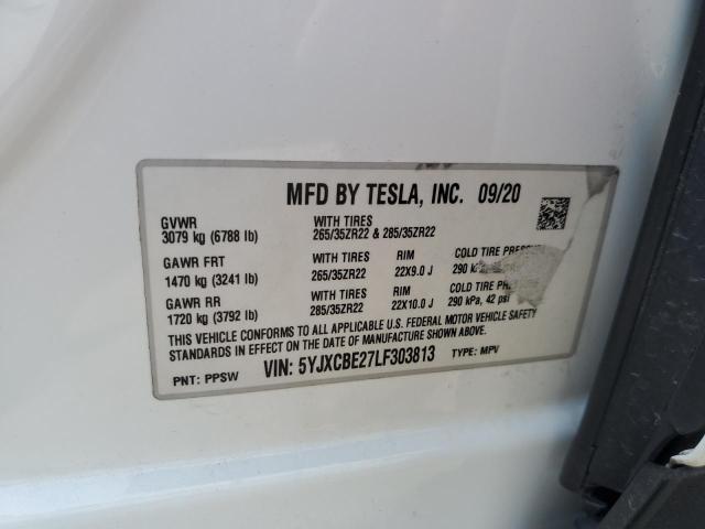 2020 TESLA MODEL X - 5YJXCBE27LF303813