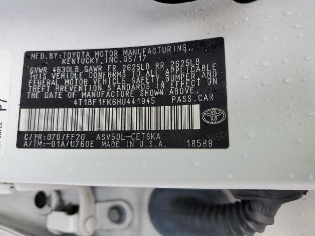 VIN 4T1BF1FK6HU441945 2017 Toyota Camry, LE no.12