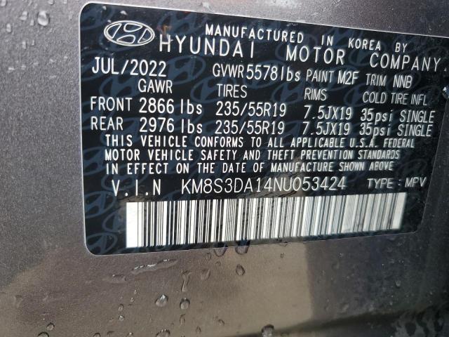 2022 HYUNDAI SANTA FE S - KM8S3DA14NU053424