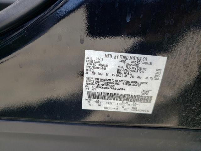 2016 FORD EXPLORER X - 1FM5K8D84GGB95824