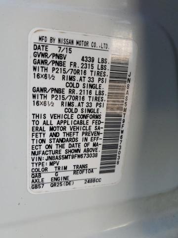 2015 NISSAN ROGUE SELE - JN8AS5MT9FW673038