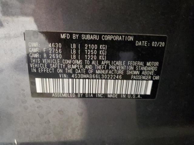 2020 SUBARU LEGACY 4S3BWAB66L3022246