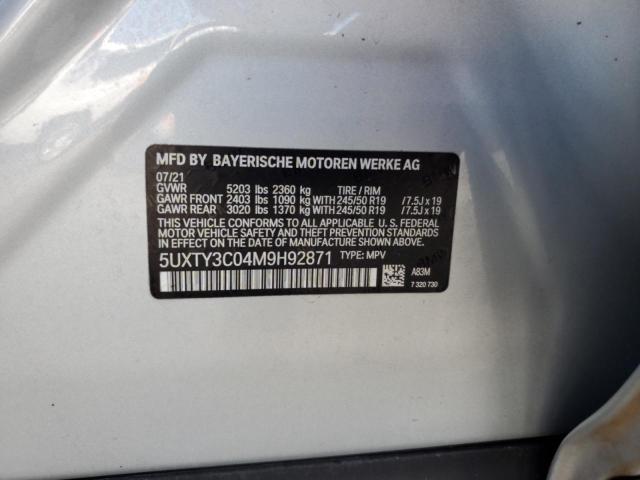 VIN 5UXTY3C04M9H92871 2021 BMW X3, Sdrive30I no.14