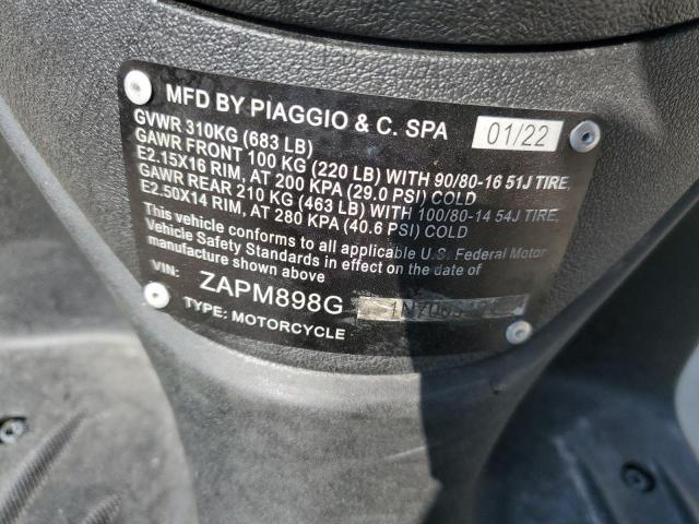 2022 PIAGGIO LIBERTY 15 ZAPM898G1N7003101