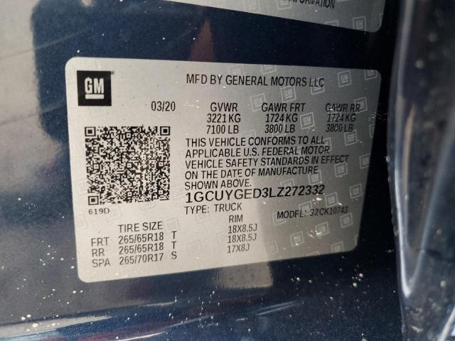 2020 CHEVROLET SILVERADO - 1GCUYGED3LZ272332