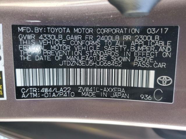 VIN JTDZN3EU5HJ068452 2017 Toyota Prius no.13