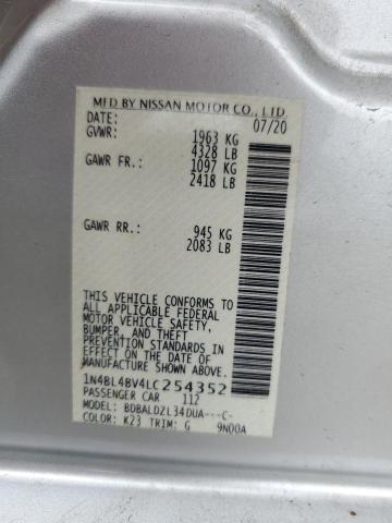 2020 NISSAN ALTIMA S - 1N4BL4BV4LC254352