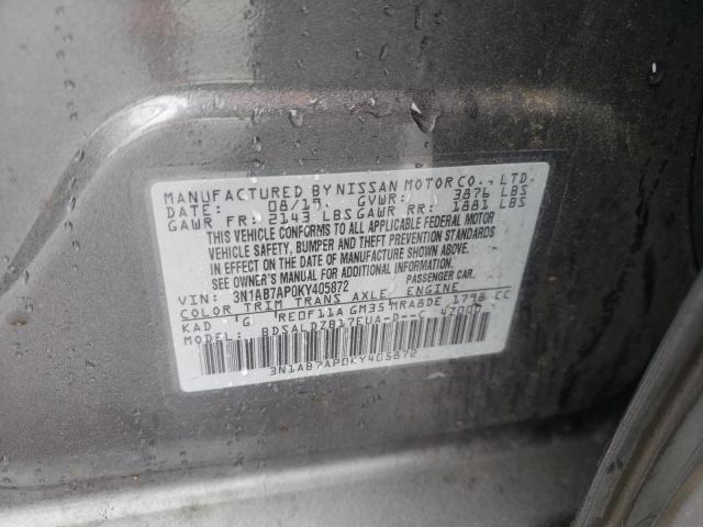 VIN 3N1AB7AP0KY405872 2019 Nissan Sentra, S no.12