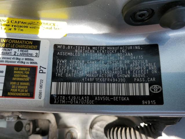 VIN 4T4BF1FK6FR494390 2015 Toyota Camry, LE no.13