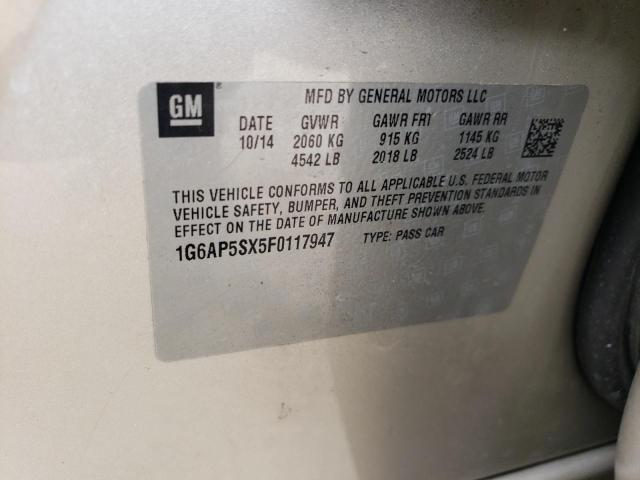 VIN 1G6AP5SX5F0117947 2015 Cadillac CTS no.13