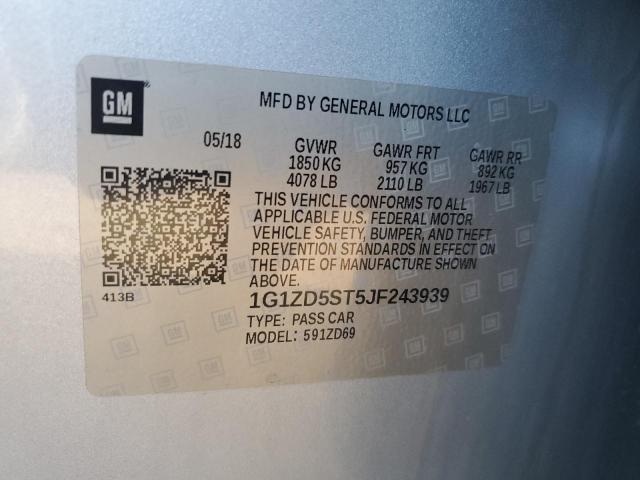 2018 CHEVROLET MALIBU LT - 1G1ZD5ST5JF243939