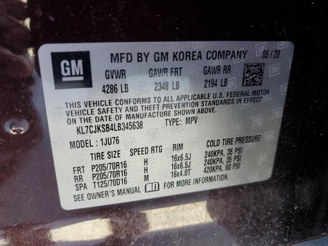 2020 CHEVROLET TRAX LS - KL7CJKSB4LB345638