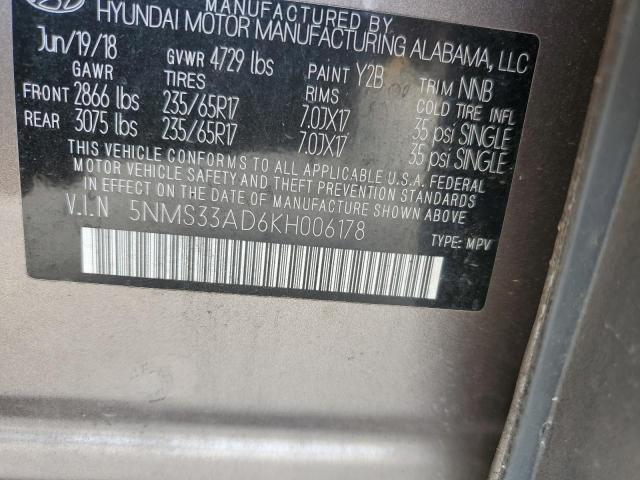 2019 HYUNDAI SANTA FE S - 5NMS33AD6KH006178