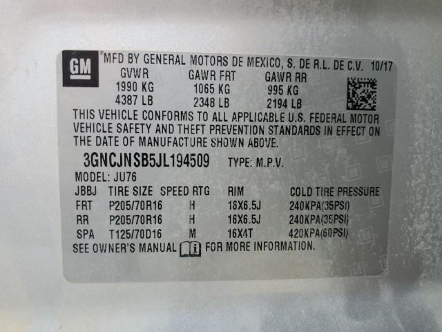 2018 CHEVROLET TRAX LS - 3GNCJNSB5JL194509