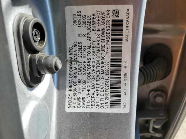 2020 HONDA CIVIC SPOR - 2HGFC2F81LH580077
