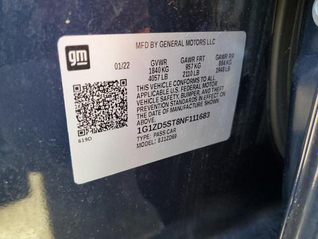 2022 CHEVROLET MALIBU LT - 1G1ZD5ST8NF111683