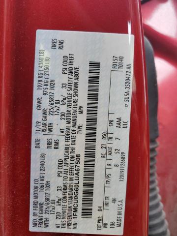 2020 FORD ESCAPE SE - 1FMCU0G60LUA67508