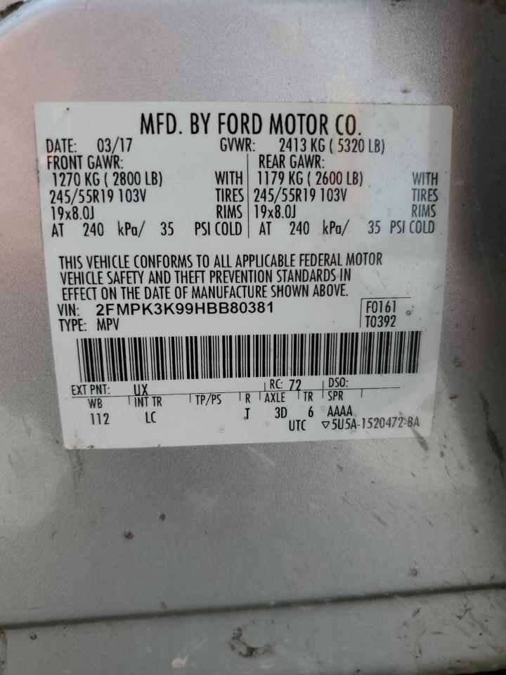 Lot #2837855318 2017 FORD EDGE TITAN