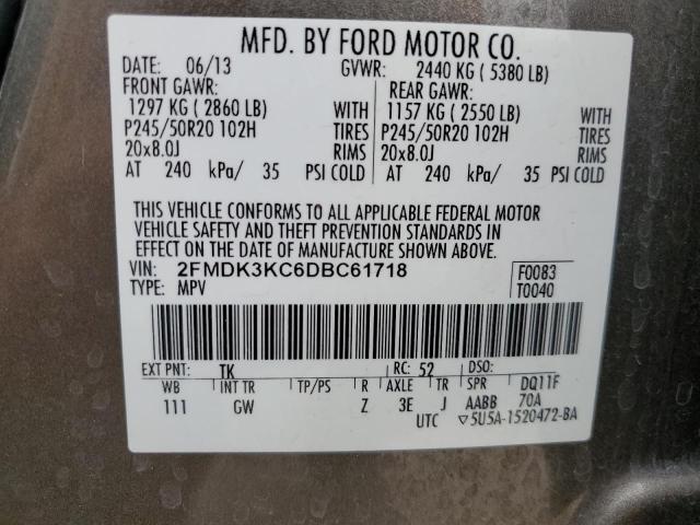 VIN 2FMDK3KC6DBC61718 2013 Ford Edge, Limited no.14