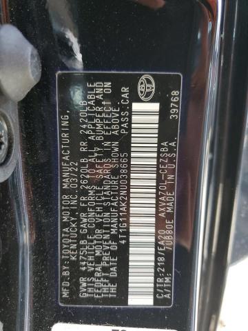 VIN 4T1G11AK2NU038665 2022 Toyota Camry, SE no.13