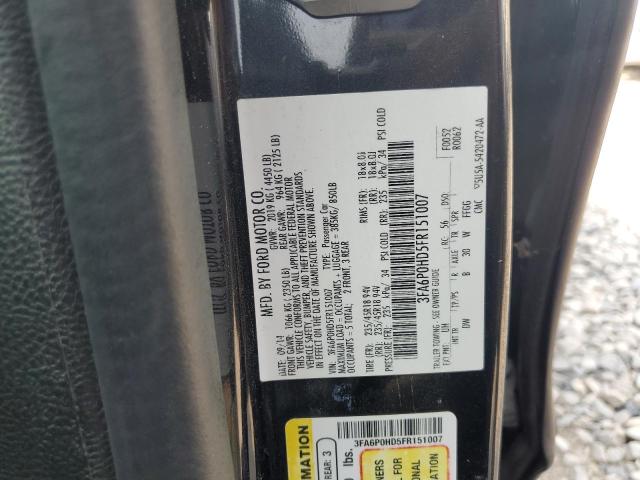 VIN 3FA6P0HD5FR151007 2015 Ford Fusion, SE no.12