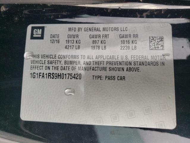 2017 CHEVROLET CAMARO LS - 1G1FA1RS9H0175420