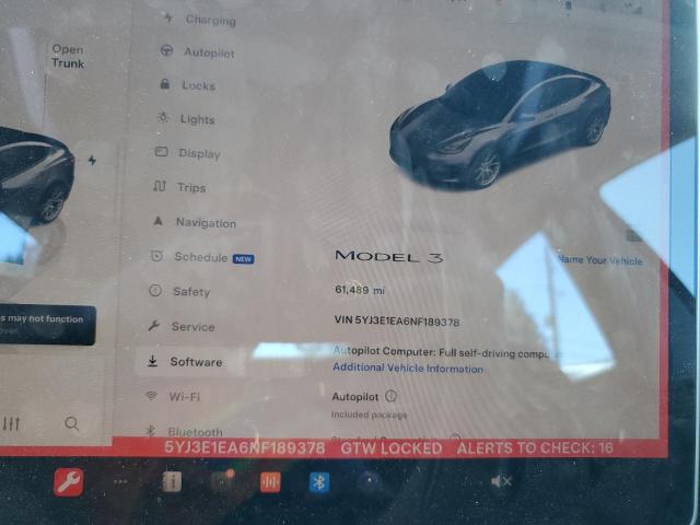 2022 TESLA MODEL 3 - 5YJ3E1EA6NF189378