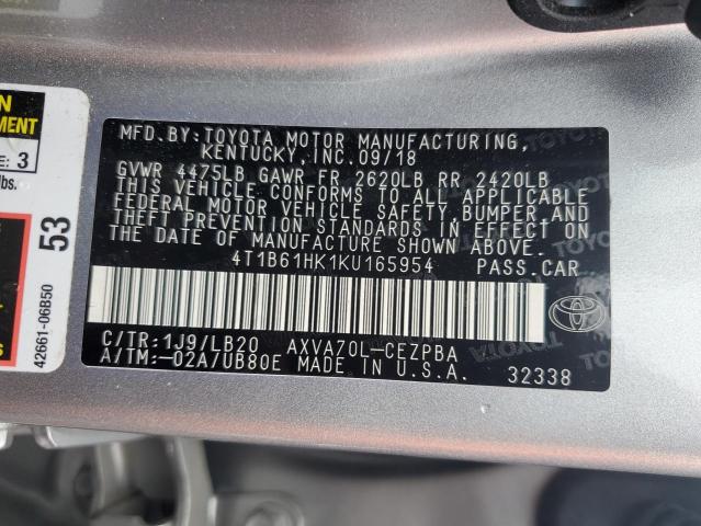 2019 TOYOTA CAMRY XSE - 4T1B61HK1KU165954