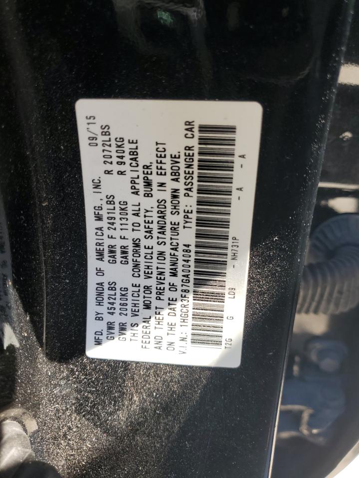 Lot #2936052223 2016 HONDA ACCORD EXL