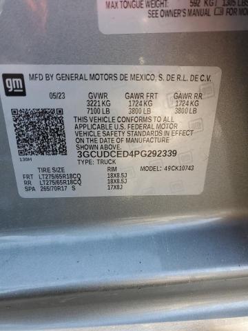 2023 CHEVROLET SILVERADO - 3GCUDCED4PG292339