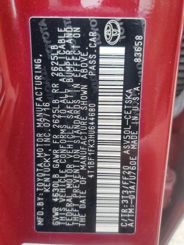 2017 TOYOTA CAMRY LE - 4T1BF1FK3HU644680
