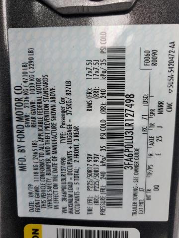 2020 FORD FUSION SE - 3FA6P0LU3LR127498