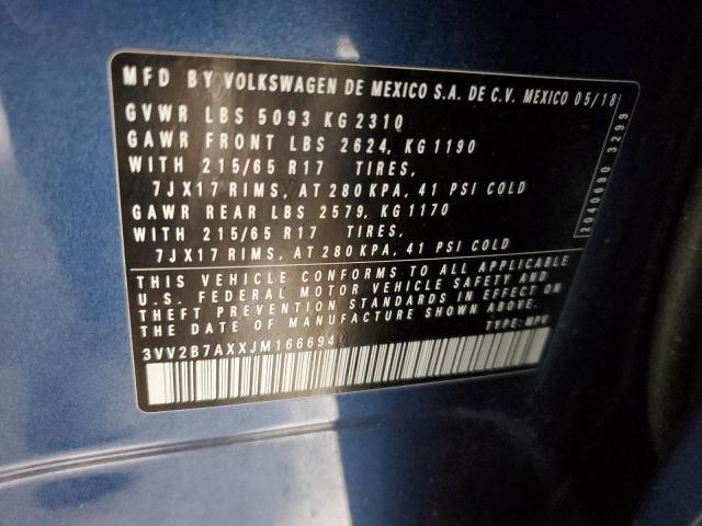 2018 VOLKSWAGEN TIGUAN SE - 3VV2B7AXXJM166694