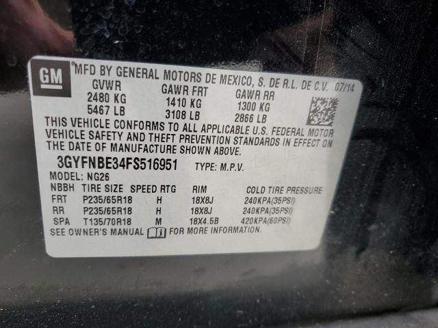 VIN 3GYFNBE34FS516951 2015 Cadillac SRX, Luxury Col... no.13