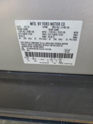 2016 FORD EXPLORER X - 1FM5K8D81GGC19156