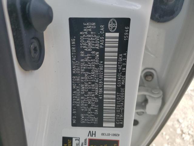 2018 TOYOTA AVALON XLE 4T1BK1EB1JU278074
