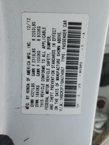 VIN 1HGCR2F71DA074967 2013 Honda Accord, EX no.12