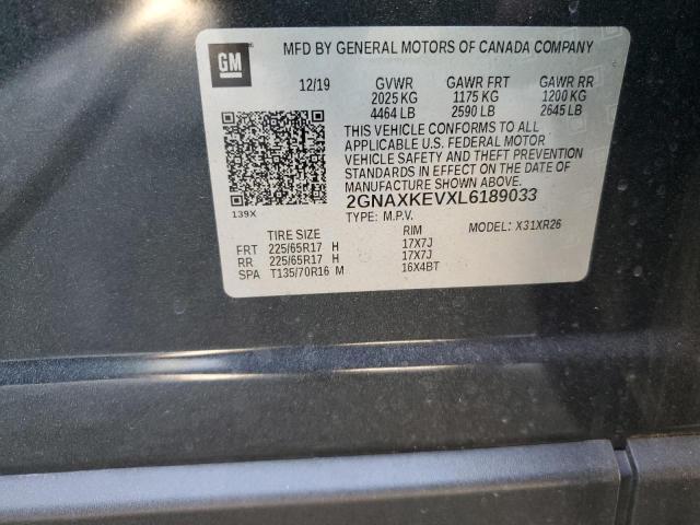 2020 CHEVROLET EQUINOX LT - 2GNAXKEVXL6189033