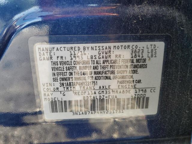 2017 NISSAN SENTRA S - 3N1AB7AP4HY231751