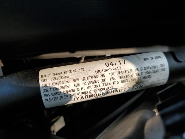2017 YAMAHA FZ07 JYARM06E6HA012136