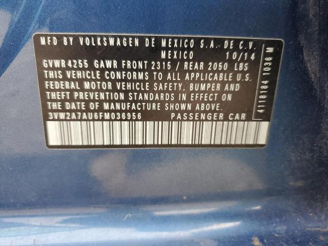 2015 VOLKSWAGEN GOLF TDI 3VW2A7AU6FM036956